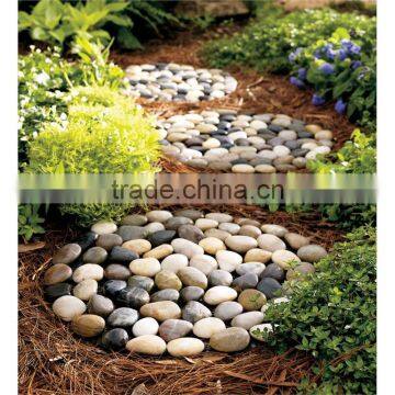 Garden Pack of 2 Stepping Pebble Stones on Mesh Borders photo-2