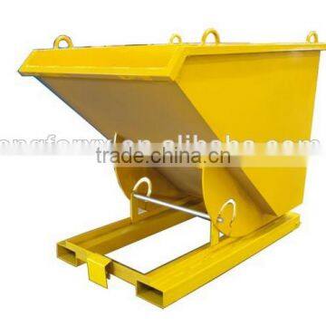 skid steer storage bin for forklift truck tipping bin