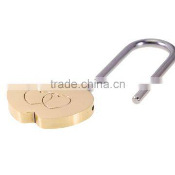 2016 New Combination MINI Solid Brass Love Wish Lock Double Heart Pad Lock Love for Lovers photo-3