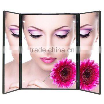 Travel Mirror, Tri-Fold Lighted Led Mirror / Lighted Travel Mirror photo-2