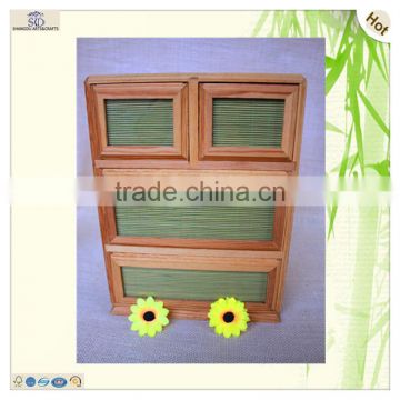 cabinet shape weaved decoration drawers wood jewelry box