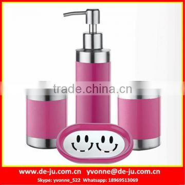 Pink Rubber Coat Stainless Colorful Bathroom Set