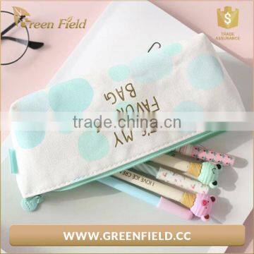 Factory Price Wholesale Canvas Zipper Printed Korean Pencil Case photo-2