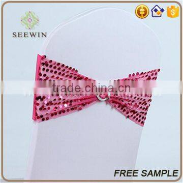Spandex Sequin Chair Sash Bow Tie photo-5
