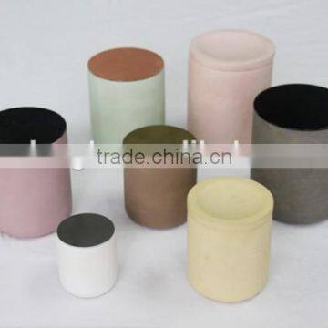 Cermaic Jars for Bath Salts Marble Cement Skin Care Containers With Wood Lids photo-3