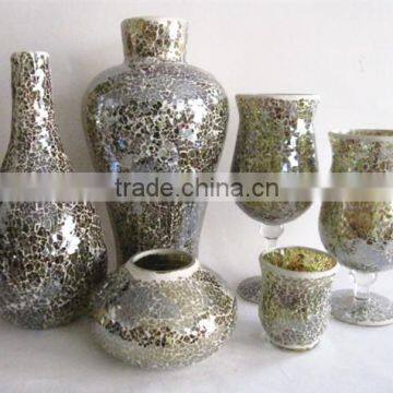set 8 pieces antique mosaic glass vase wholesalers in serie