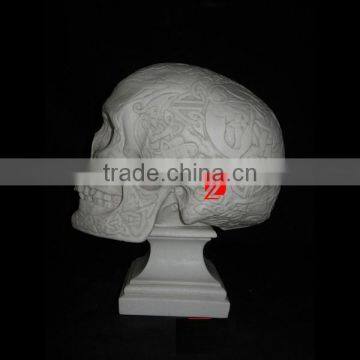 White Natural Stone Skull Statue photo-2