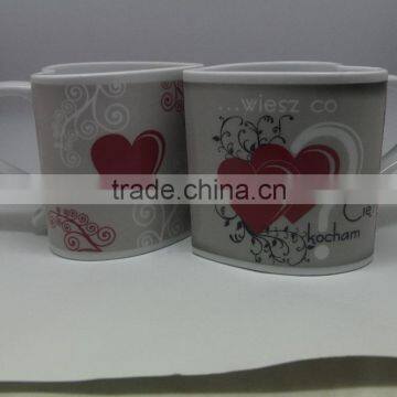 Novelty Items 11oz Heart Shaped Handle Ceramic Mug for Gift photo-2