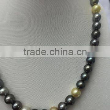 11-12mm Multicolors South Sea Pearl With Gold Clasp Necklace photo-3