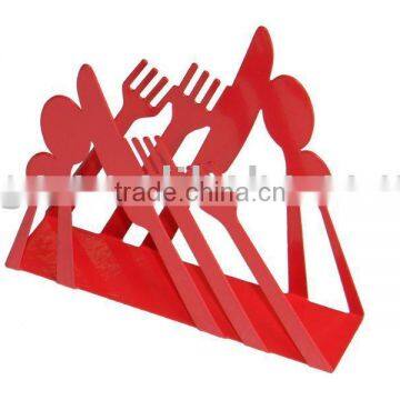 Hot Sale Unique Iron Knife and Fork Spoon Napkin Holder