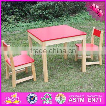 2016 New Design Home / School / Kindergarten Red Solid Wooden Toddler Table and Chairs W08G134 photo-6