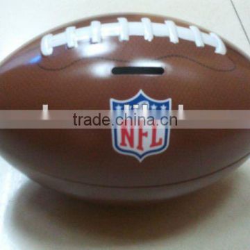 Football Tin Can with Coin Slot for Money