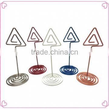 Metal craft colorful triangle shaped memo card clip gifts