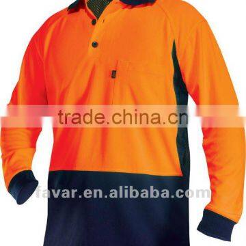 Flame-Retardant Comfotable Spliced Workwear Polo (Long-sleeve)