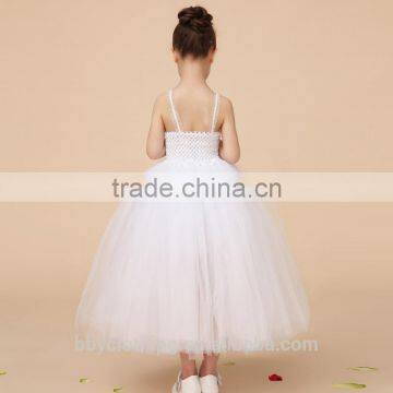 White Spaghetti Straps Princess Flower Girl Dress For Weddings Girls Party Pageant Dress