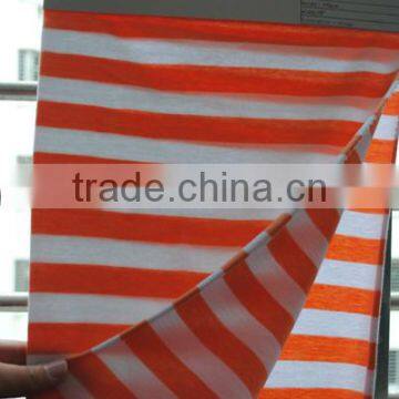 Orange and Whtie Striped Fabric,100% Cotton Single Jersey photo-5