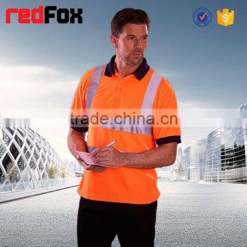Jersey T-shirt With Collar Colored Reflective Safety T-shirt for Running Top Quality Safety T-shirt photo-2