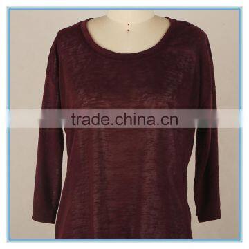 Ladies Sexy Fashion Blouse Back Lace Design Long Sleeve Korean Blouse photo-3