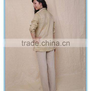 Top Fashion Women Linen Loose Pants In Garment Dye photo-2