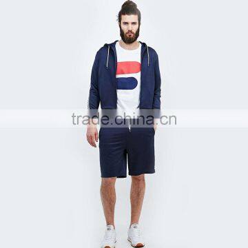 Short Fitness Hoodie for Men Lightweight Cotton Full Zip Mask Hoodie