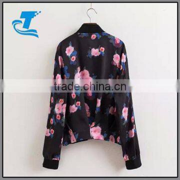New Brand Floral Jacket Women Autumn Coat Long Sleeve Stand Collar Print Coats Women's Sports Jacket With Zipper photo-2