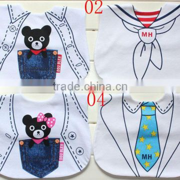 4 designs can choose baby bibs/3 layers baby bibs/superman baby bibs /in stocked or OEM