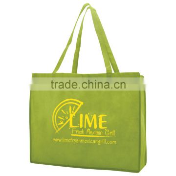 Standard Non-Woven Tote Bag - features 14" reinforced handles, side and bottom gusset and comes with your logo.