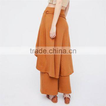 High Rise Fit Cotton Blend Skirt Styling Womens Camel Trousers photo-5