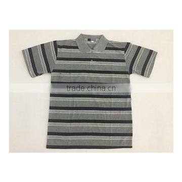 100% Polyester Striped Short Sleeve Polo Shirt photo-5