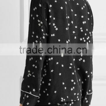 2017 High Quality Lady Pajamas Custom Print Short Sleeve Sleep Wear Wholeasle photo-3