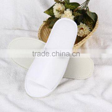 white open toe coral velvet hotel slipper
