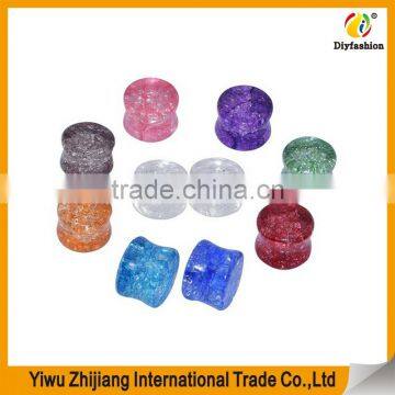 Organic Shattered Quartz Stone Sparkling Glitter Tunnels Gauges Ear Plugs Expander photo-6