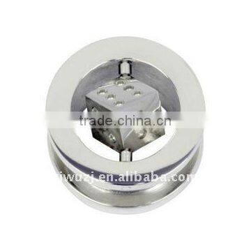 316L Surgical Steel dice in the tunnel ear gauge flesh tunnel piercing jewelry