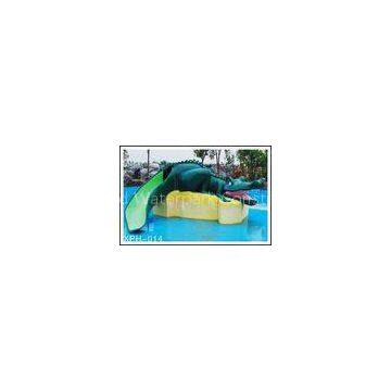 Water Park Equipment Fiberglass Crocodile Slide , Small Water Pool Slides For Kids
