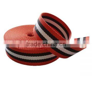 Striped nylon webbing for bag