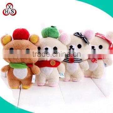 wholesale custom plush stuffed key chain/chirstmas bear keys chain gifts