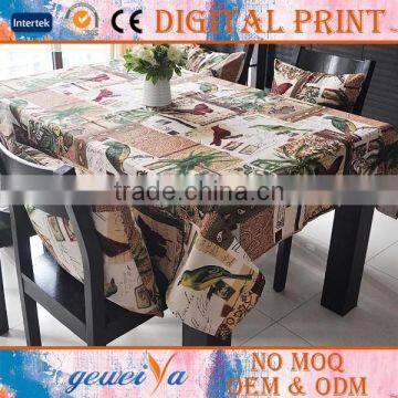 OEM Custom Cotton Canvas Digital Printed Table Cloth