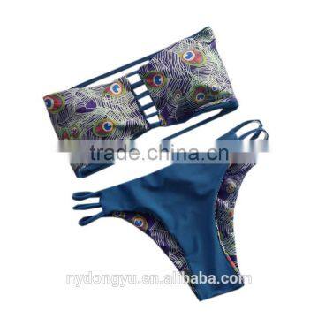 Pineapple Double Side Swimwear Bikini/ Mzyg Halter Bikini Swimwear/ Fancy Bikini Set Swimwear Beachwear photo-2