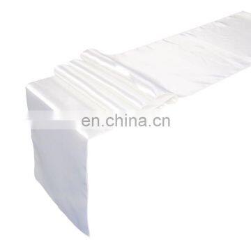 Banquet Party Table Decoration Smooth White Table Runner Polyester