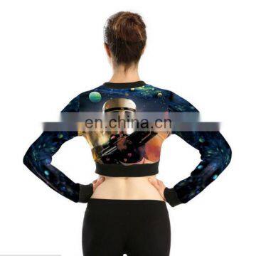 Women Fashion Printing Pattern Polyester Jacket Cool Long Slevee Zipper Jacket for Women photo-5
