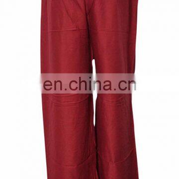 INDIAN NEW WOMEN'S GYPSY SEXY WIDE LEG MAROON SOLID PALAZZO HAREM PANTS ONE SIZE Yoga pants Gypsy Hippie Baggy Pants wholesale