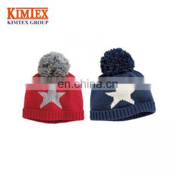 High Quality lovely Pom Pom Cheap Custom Knitted Beanie Hat