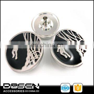 Shiny Silver Black Painted Basketball Elements Sport Decorative Metal Snap Fastener Snap Press Button for Garment Jacket Blazers