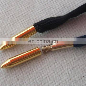 charming gold metal shoelace aglets custom bullet drip tip with screw and logo