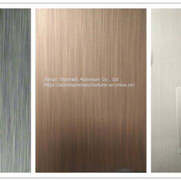 PE/PVDF Brushed color coated aluminum sheet suppliers