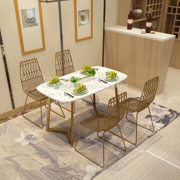Modern Dining Room Furniture Armless Metal Mesh Chair photo-4
