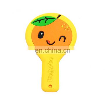 Cartoon silicone handle mirror and makeup mirror with soft silicone material