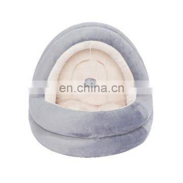 I@home Warm Washable Luxurious Villa Plush Felt Pet Bed Cat House Bed Cave photo-3