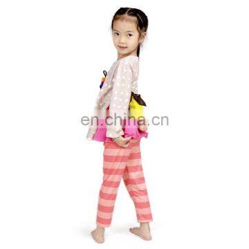 Girl Polka Dots Applique Ruffle Tunic And Stripe Leggings Wholesale Children Clothing Kids Thanksgiving Boutique Outfit photo-3