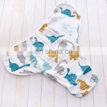 Organic Cotton Muslin Washed Gauze Print Adjustable Grid Summer Baby Swaddle Blanket